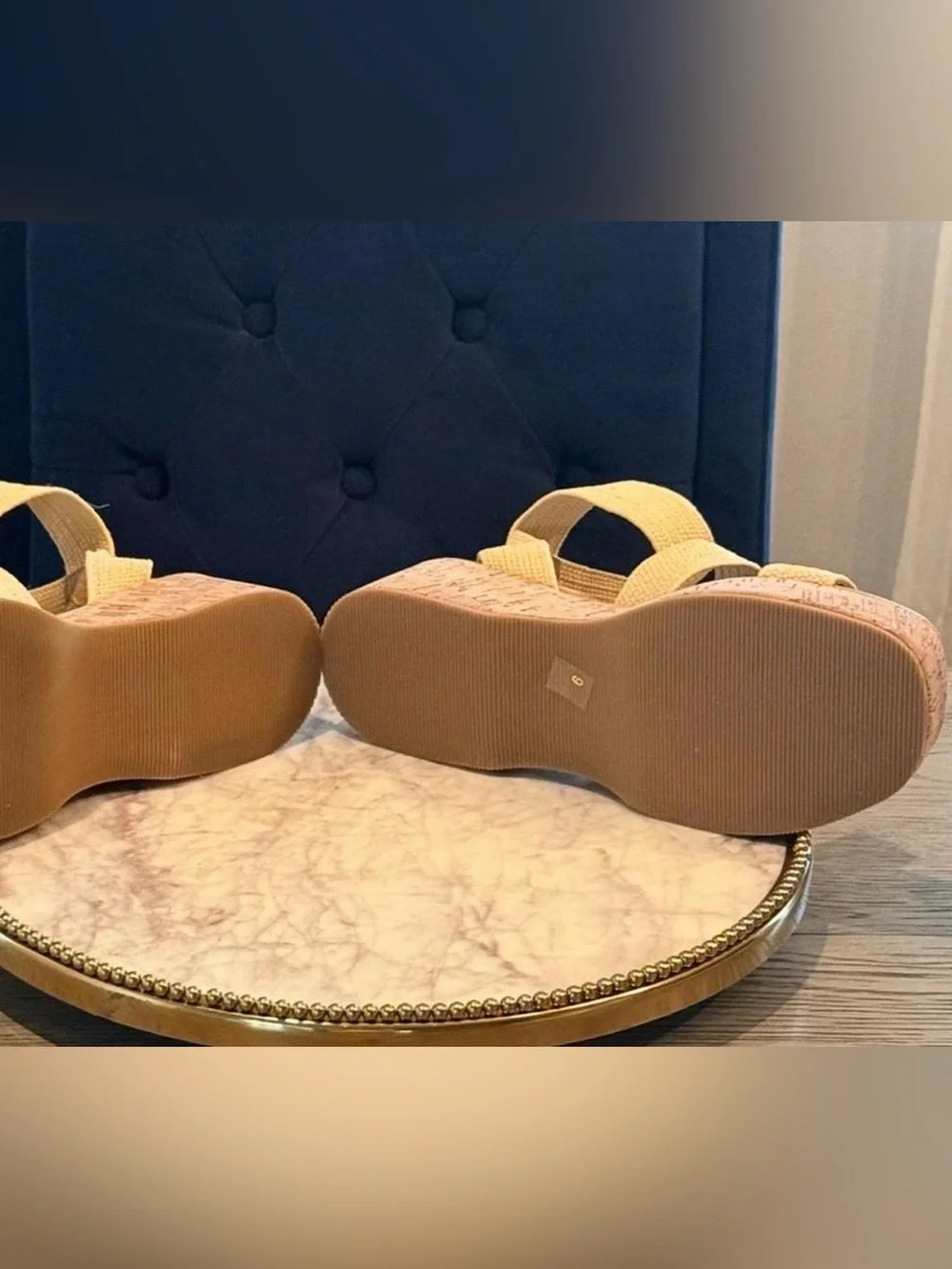 Steve Madden SASHES RAFFIA Cork Platform Sandal Sz. 9 | NWB